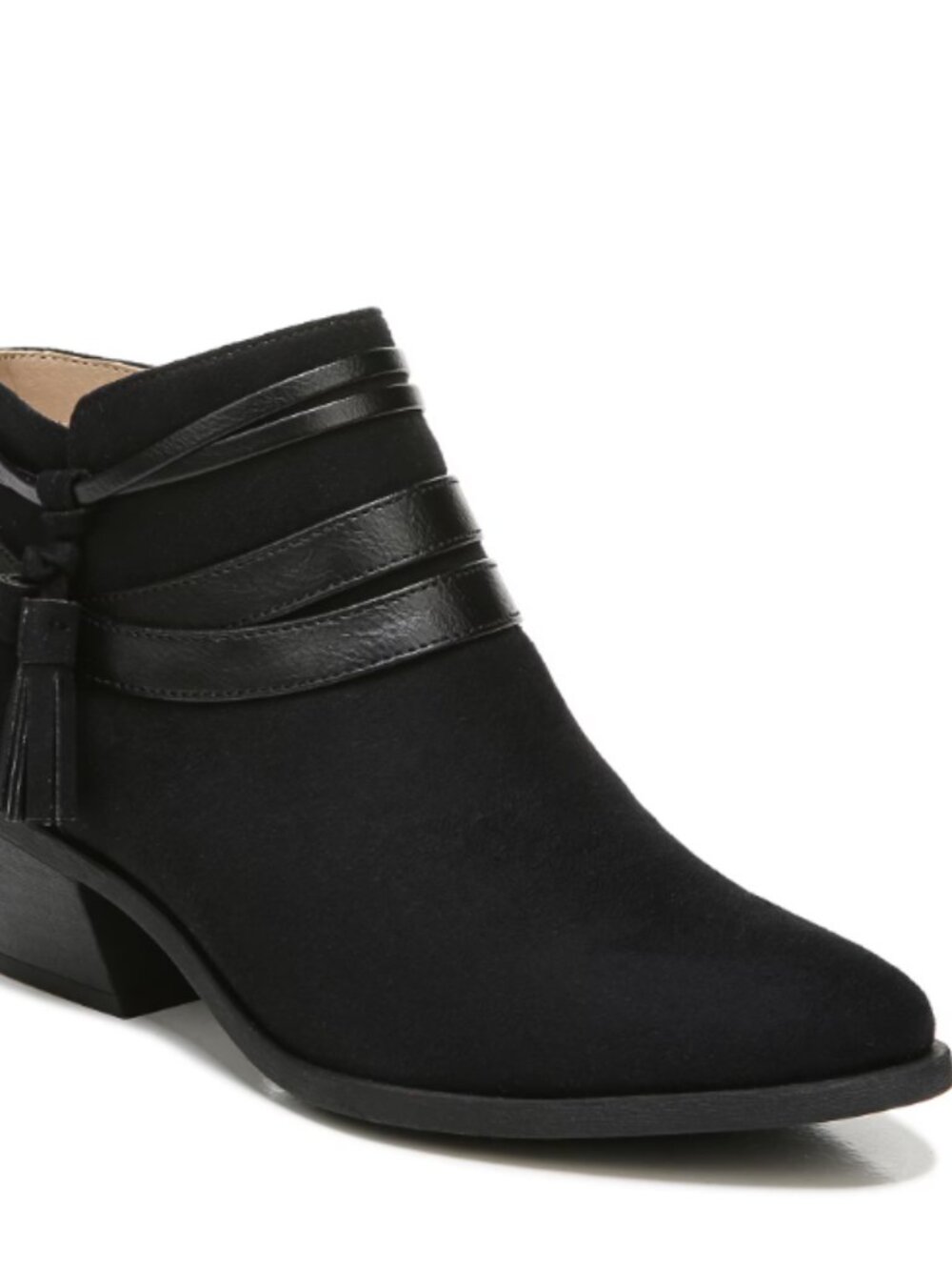 LifeStride Flex Paloma Black Suede Block Heel Bootie Size 7M